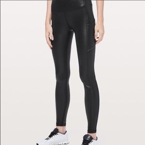 Black foil lululemon speed up tight